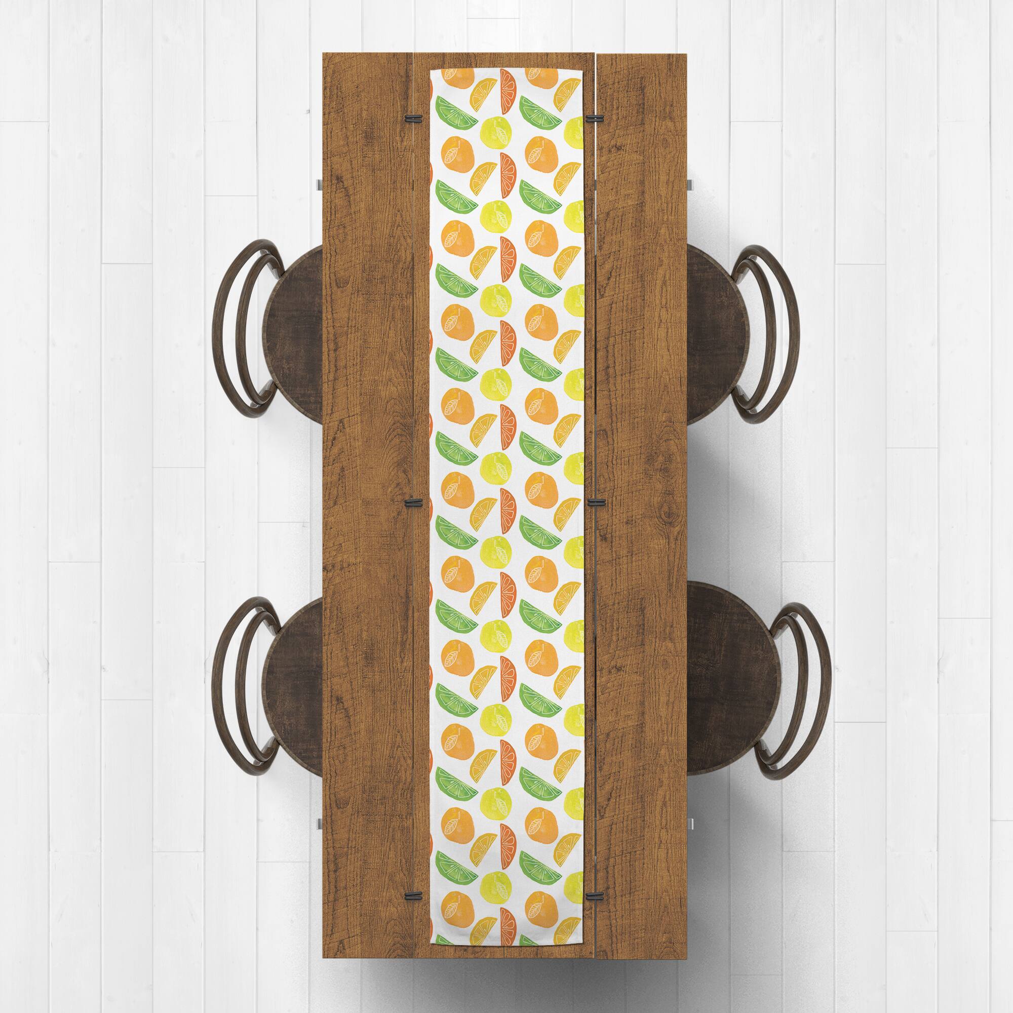 Citrus Fruit Pattern 16" x 72" Cotton Twill Runner
